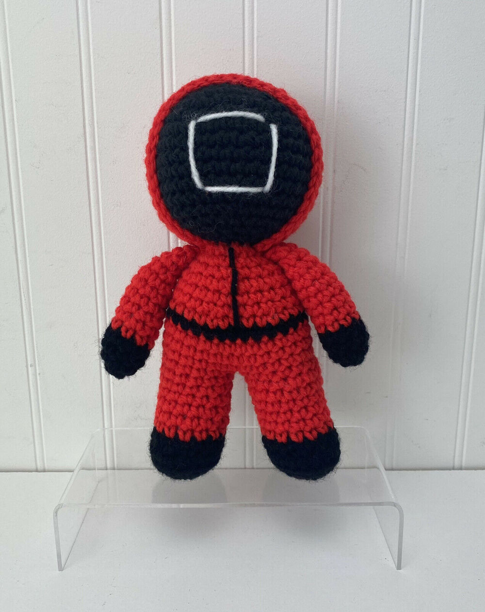 Squid Games Doll Crochet Adorable Handmade 7” Stuffed Soldier Plush Amigurumi